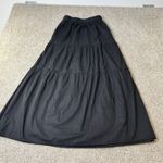 Lane Bryant Maxi Skirt Tiered Poplin Elastic Waist Pockets Black Plus Size 26/28 Photo 4