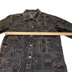 Chico's Size 1 Embroidered Beaded Thick Jacket Unique Trendy Pattern Abstract Photo 4