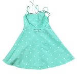 ZARA  Mint Green Polka Dot Mini Dress XS Spaghetti Straps Backless Pockets Photo 0