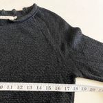 Tory Burch Black Isabelle Wool Metallic Knit Ruffle Neck Sweater Dress Large Photo 8