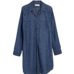 Madewell Dress Womens Extra Small Blue Denim Long Sleeve Shirtdress Popover Photo 0