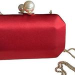 American Vintage Vintage Red Stain Small Crossbody Purse Large Pearl Clasp Photo 0