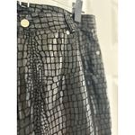 Newport News Vintage 90s Leather Shiny Snakeskin Print Straight Leg Pants 12 TALL Photo 2