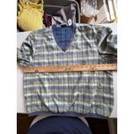 Liz Golf Women's Collared Mesh Lined Pullover Windbreaker Plaid Size Large Blue Photo 6