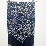 Alto Giro Fun Fitness Floral Colorblock Navy & White High Rise Striped Leggings Blue Size M Photo 1