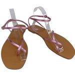 ASOS Sandals 8 Pink Metallic Ankle Strap New Photo 0