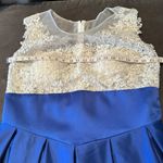 Women’s High Low Blue & White Formal Party Wedding Guest Satin Dress Size XL Photo 7