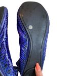 Tory Burch Women’s 7.5 Eddie Embossed Snake Print Flats Royal Blue Slip On Photo 7