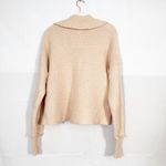 Free People  Marlie Ribbed Pullover Sweater Collared Polo Oversized Dusty Pink Photo 3