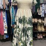 Coolples Made in Italy maxi dress featuring a smocked bodice, short sleeves. Size L Photo 0