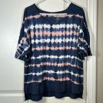 Green Tea Blue Pink White Tie Dye Soft Pullover Shirt Blouse Size XL EUC #5988 Photo 1