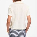 Madewell NWT  Vintage Ivory Crochet-Knit V-Neck Sweater Tee Shirt Size Large Photo 2