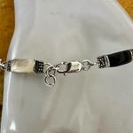 Sterling Silver Black Onyx Mother Of Pearl And Marcasite Bracelet Photo 1
