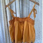 Anthropologie By  100% Cotton Embroidered Smocked Swing Self Tie Tank Top M Photo 2