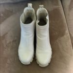 GBG White Minimalist Ankle Boots with Medium Chunky Heel size 9 Photo 1
