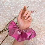 Electric Pink Metallic Jumbo Oversized XXL Scrunchie Photo 3