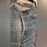 RE/DONE REDONE Blue Relaxed Crop Red Paint Splatter Women’s Cotton Denim Jeans Size 24 Photo 5