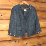 Michael Kors Metallic Tweed Blazer Jacket Black Size 4 Photo 3