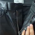 Abercrombie & Fitch 🆕 Black High Rise 90s Straight Vegan Faux Leather Pant 26🆕 Photo 12