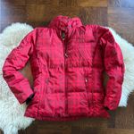 Columbia  Women's Checkered Red Puffer Jacket plaid removable hood down coat Photo 1