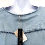 Anthropologie Light Wash Chambray Denim Look Tassel Tunic Midi Dress Medium Velvet Heart Photo 6