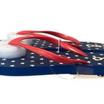 SO  Flip Flops Womens Size 7 Americana Red White Blue Stars Patriotic Sandals NWT Photo 2