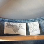 Victorian Era Jean Dress Denim Embroidered Floral Butterfly Blue Photo 4