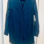 Dear John Women's Tencel Chambray Button Front Shirt Dress, Navy blue, Size XS Photo 4