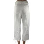 Afends White Straight Leg High Waist Frayed Raw Hem Crop Trousers Jeans Pants 4 Photo 2