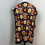 Lakhays Crochet Flower Garden Granny Square Kimono Open Cardigan S/M Cottagecore Black Size M Photo 7
