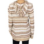 L.L.Bean  100% Slub Cotton hooded sweater in brown/tan/white stripes. Large. EUC Photo 10