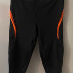 Saucony  Black/Orange Capri Leggings S Bicycle Shorts Bikercore Activewear Cycle Photo 0