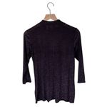 LOGO By Lori Goldstein LOGO Layers by Lori Goldstein 3/4 Sleeve Burnout Velvet Top Size Small Purple Photo 12