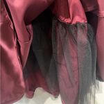 David's Bridal David’s Bridal satin and chiffon burgundy wine halter maxi dress size 16 Photo 4