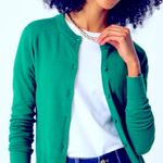 J.Crew  Classic The Caryn Green Long Sleeve 100% Cotton Cardigan Sweater Photo 0