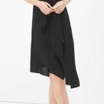 White House | Black Market  black cascading ruffle asymmetrical midi dress size 4 Photo 0
