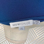 See By Chloe Blue Color Block Dolman Sleeve Dress Photo 9