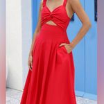Fortunate One  Cherry Kisses Maxi Dress in Red Size Medium NEW Photo 2