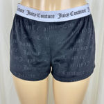Juicy Couture NWOT Velour Velvet Fleece Shorts Sleepwear Sz MD Black Spell Out Photo 0