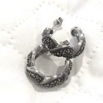 JACK JUDITH  Rope Braided Sterling Silver Marcasite Demi Hoops Photo 0