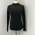 Maxsport Large Black Long Sleeve Mock Neck Lightweight Knit Sweater Photo 1