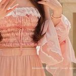 Pastel Pink White Lace Ribbon Bow French Romantic Cottagecore Ballet Crop Top Photo 1