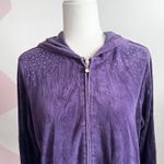 Style & Co Vintage Purple Velour Jacket Rhinestone Y2K 2000s Retro Indie Sleaze Large Photo 1