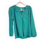 Lilly Pulitzer Elsa 100% Silk Top Green Preppy Office FLAW Womens Medium Photo 1
