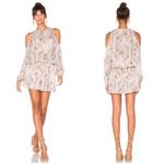 Ramy Brook  Lauren Long Sleeve Python‎ Print Smocked Silk Mini Dress Sz S Photo 1