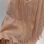 Anthropologie  Amelie Pink Sequin Cami Sz 0 / XS Beaded Ruffle Shiny Coquette Photo 3