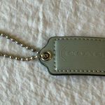 Coach : Gray Leather Keychain/ Handbag Tag- Silver Tone Photo 0