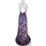 Windsor Justina Floral Velvet Burnout Chiffon Maxi Dress Blue Dark Romance New Photo 3