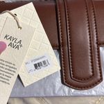 Revolve Kayla + Ava Miranda Luxe Vegan Leather Crossbody Bag Purse Cognac Brown Photo 2