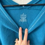 Cuddl Duds  Blue Fleece Pullover V Neck Back Crewneck Long sleeve Large Photo 2